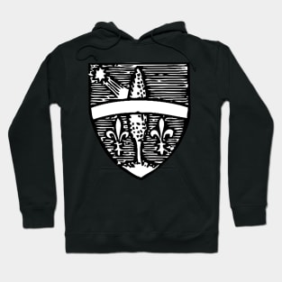 Shield of Pope Leo XIII (black & white) - black bkg Hoodie